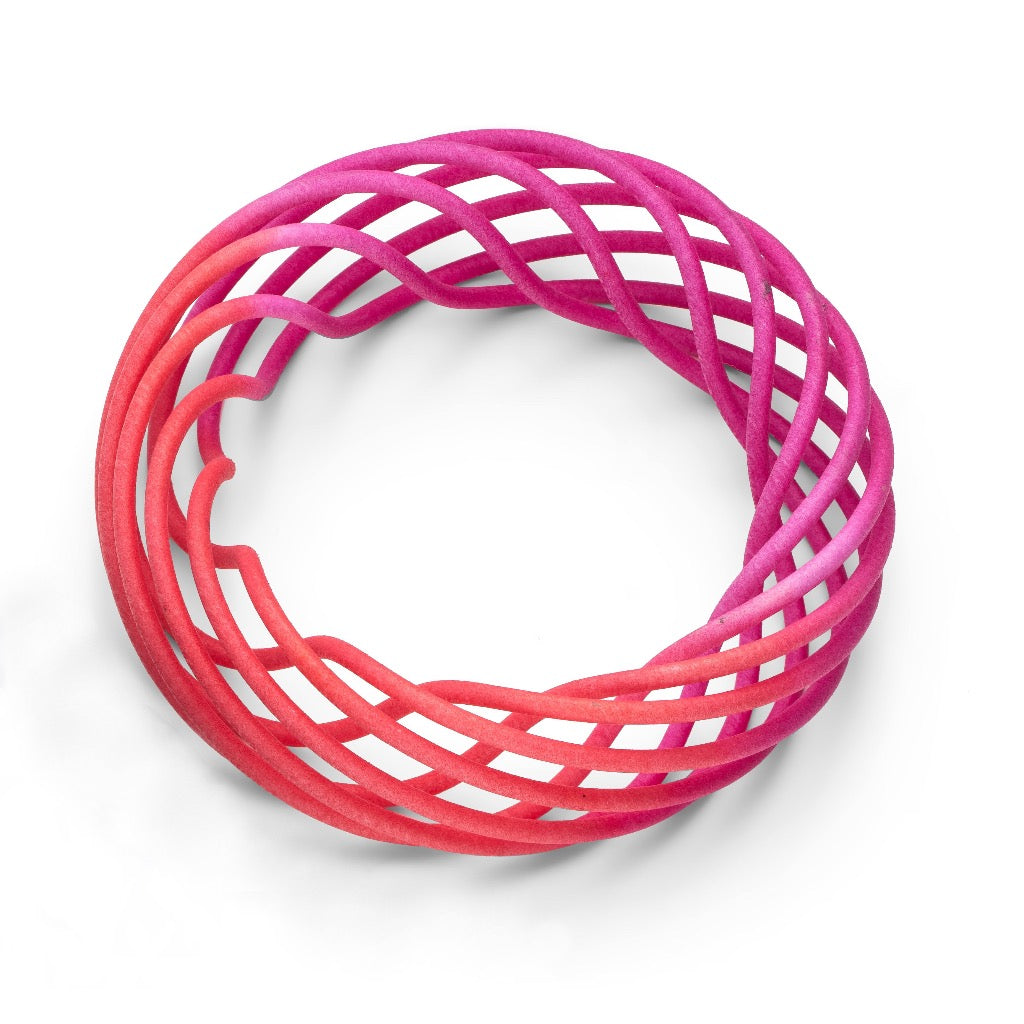 pink peach ombre fade vortex statement bangle