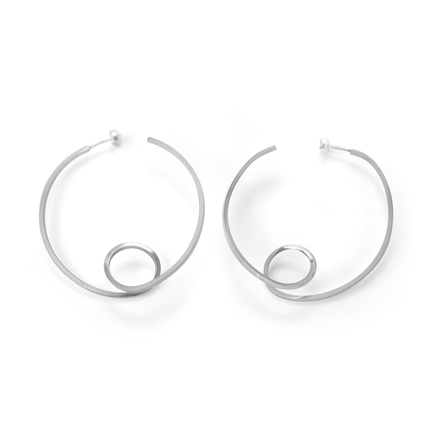 4cm Loop D Loop Hoop earrings with a loop at the bottom.