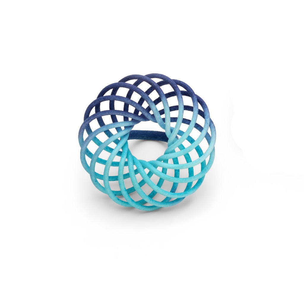 Turquoise Navy fade vortex statement ring