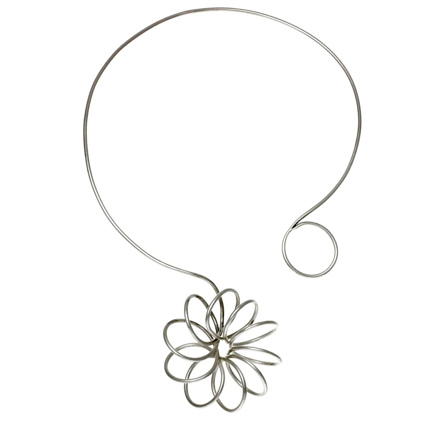 Spiro Silver Statement Neckpiece by Katy Luxton