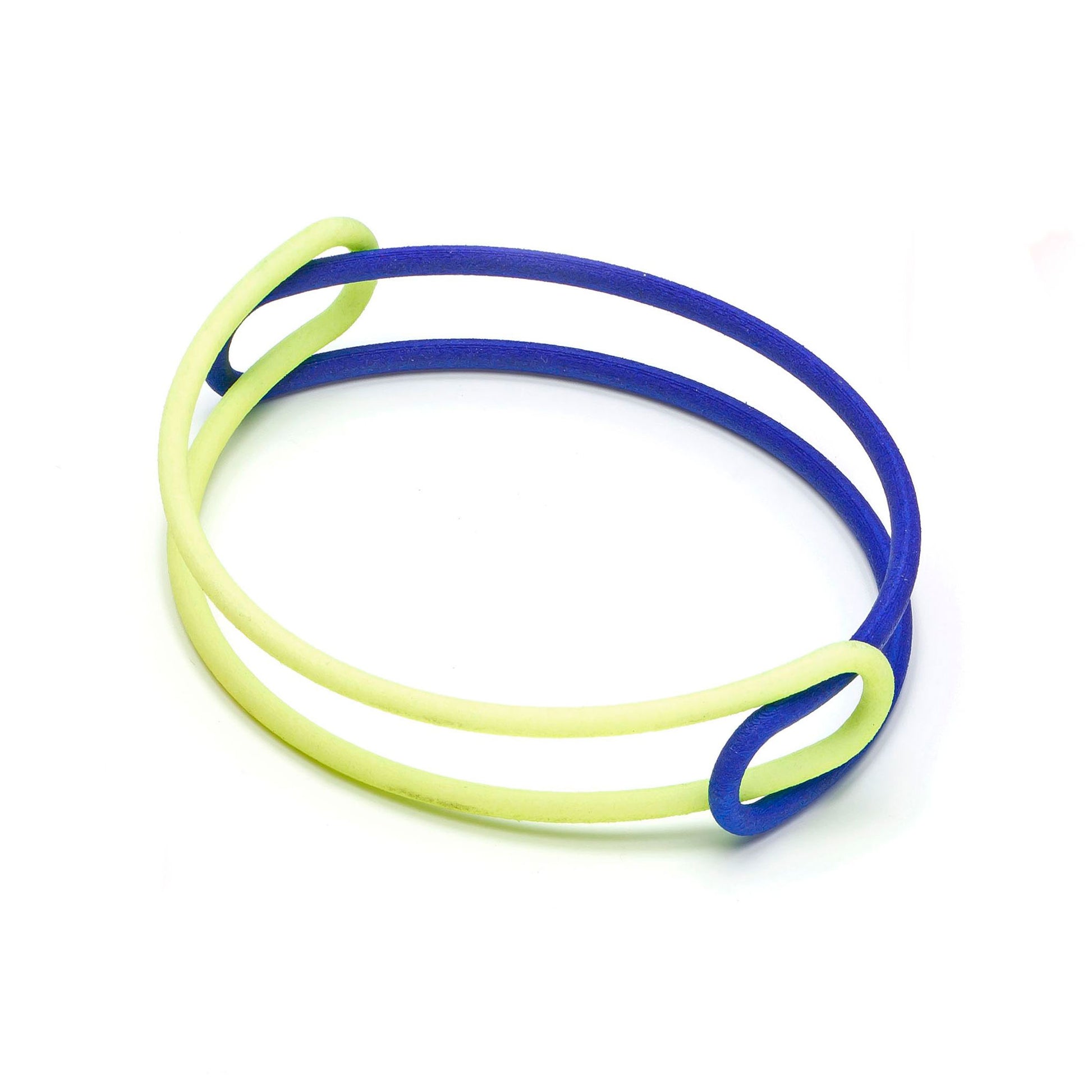 Neon and electric blue nylon loop bangle