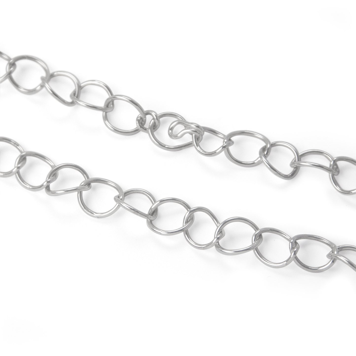 Close up of the fastening on Sliver Loop chain by Katy Luxton Jewellery