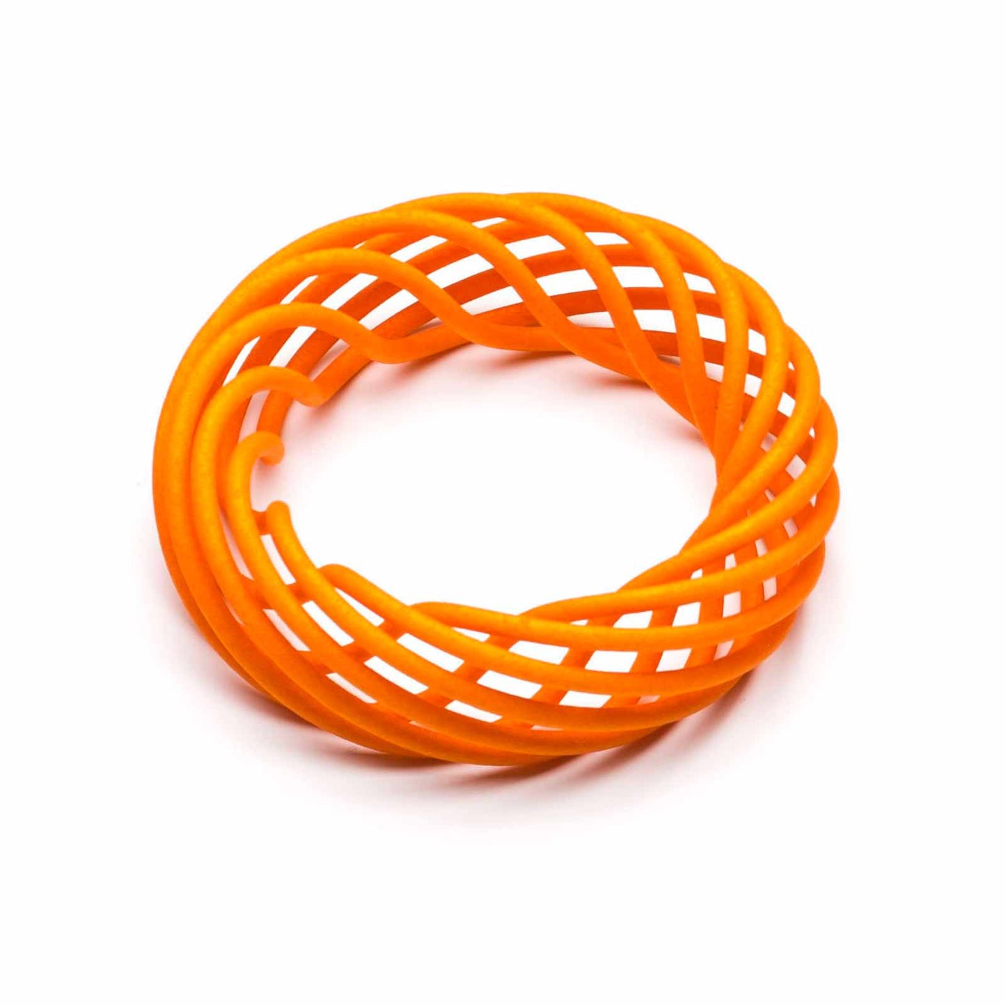 Vortex 3D printed nylon bangle in ochre