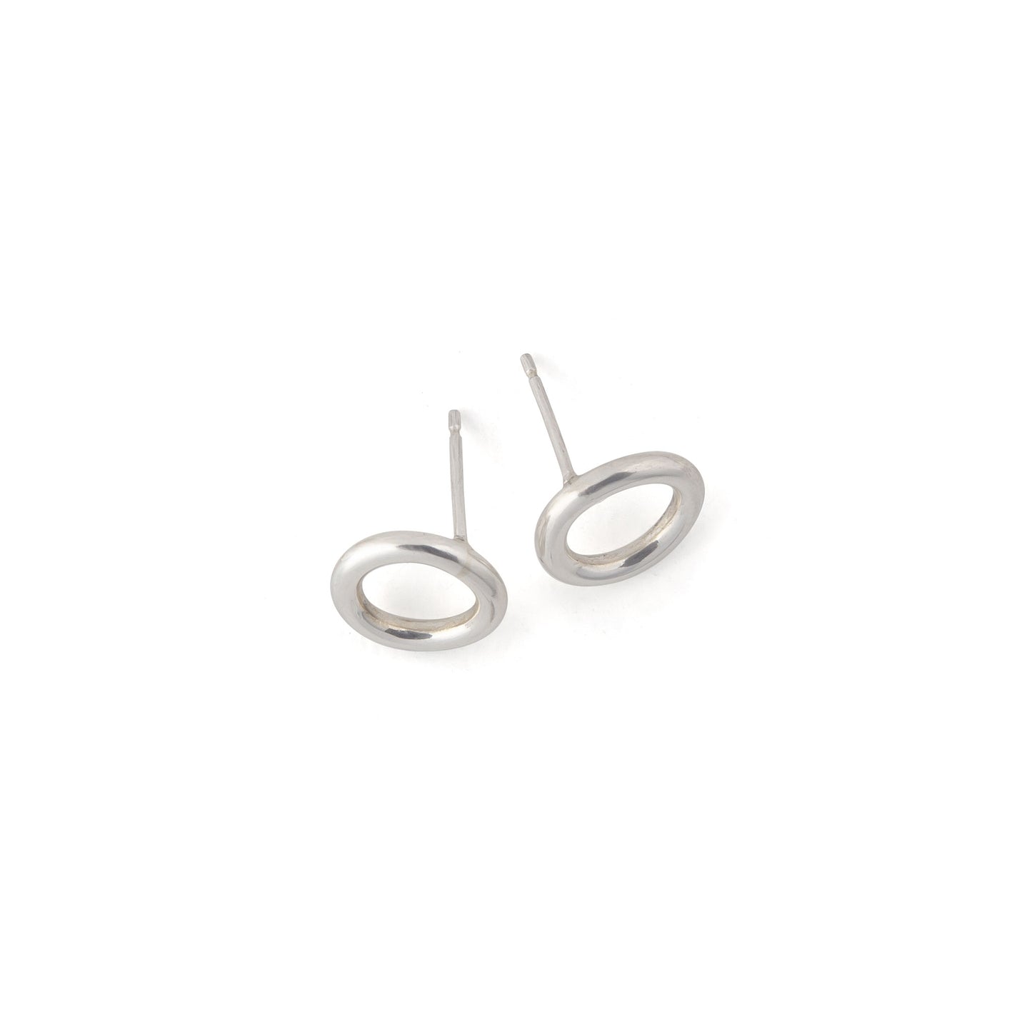 Large Halo silver stud earrings by Katy Luxton