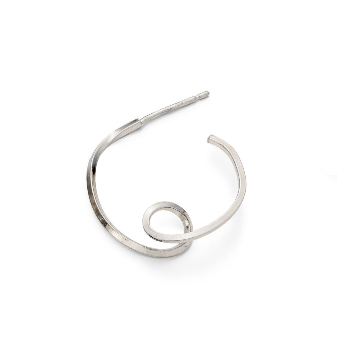 small 2cm diameter Loop d Loop hoop earring with little loop detail at the bottom