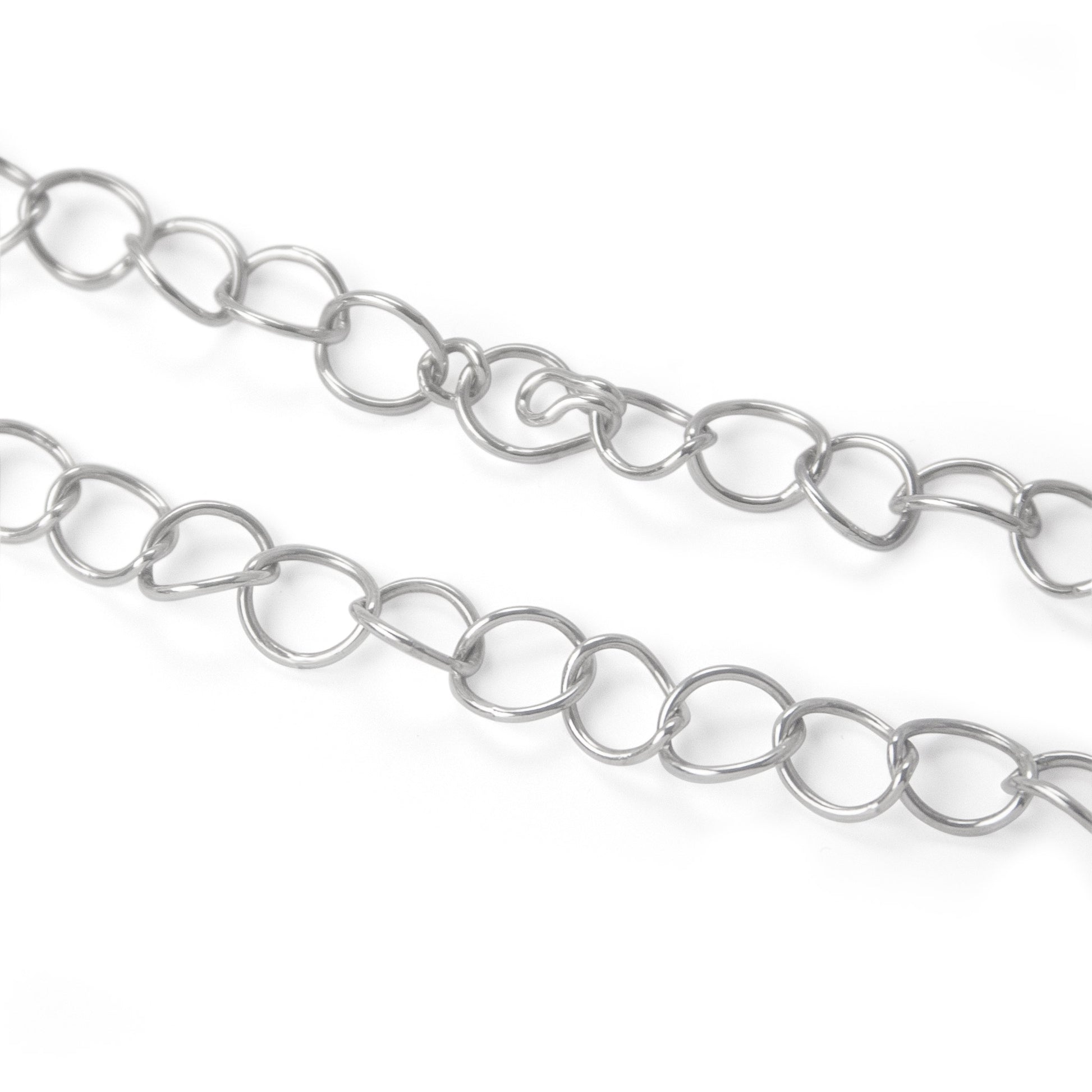 Close up of the fastening on Sliver Loop chain by Katy Luxton Jewellery