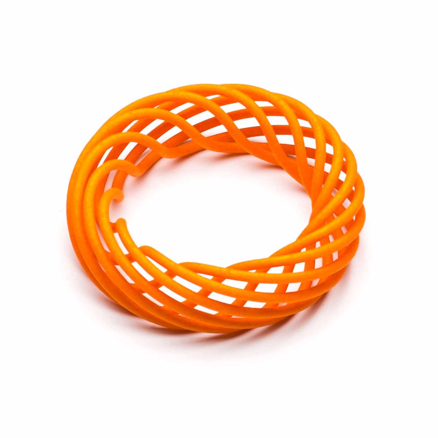 Vortex 3D printed nylon bangle in ochre