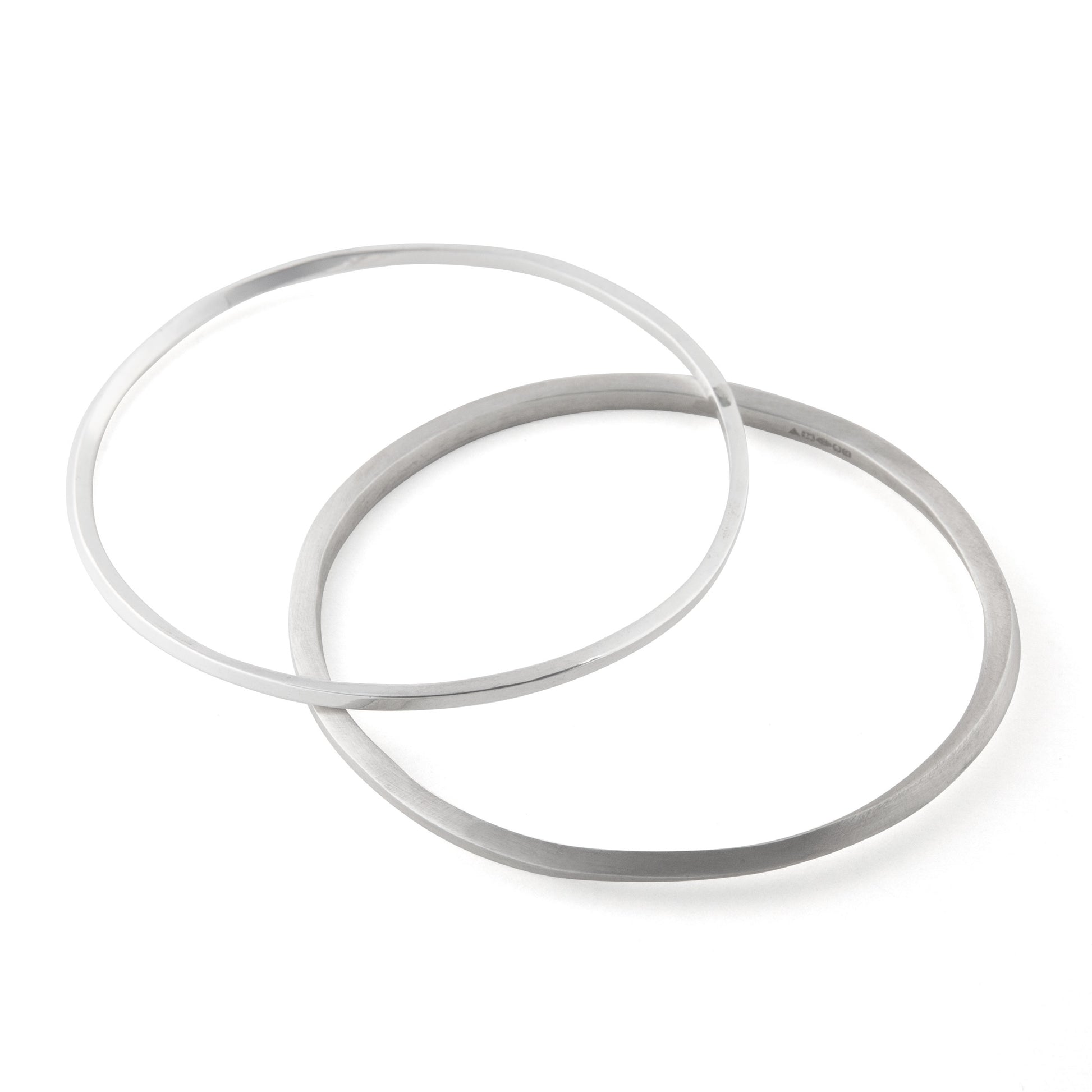 Square Twist Silver Bangles in 2mm and 3mm thickness 