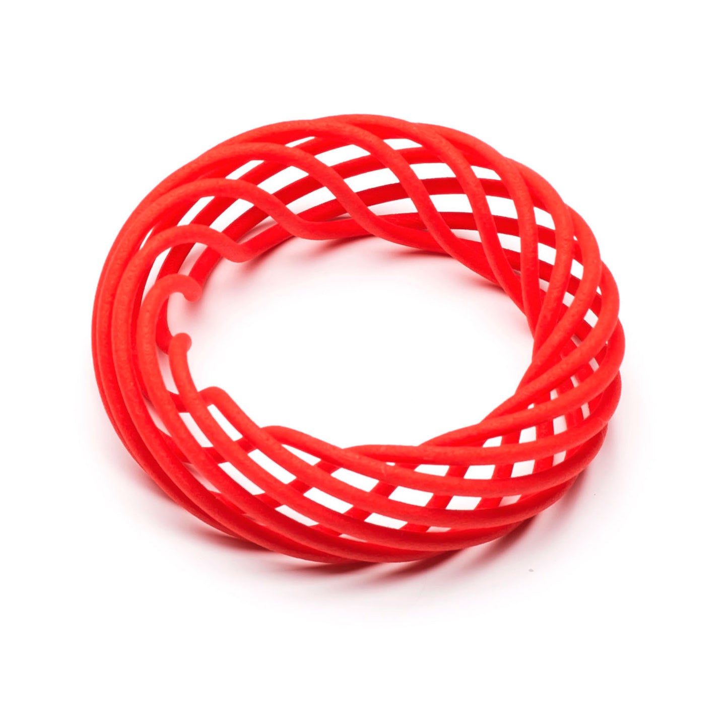 Vortex 3D printed nylon bangle in scarlet
