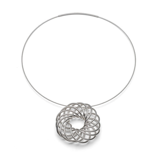 Vortex pendant in silver by Katy Luxton