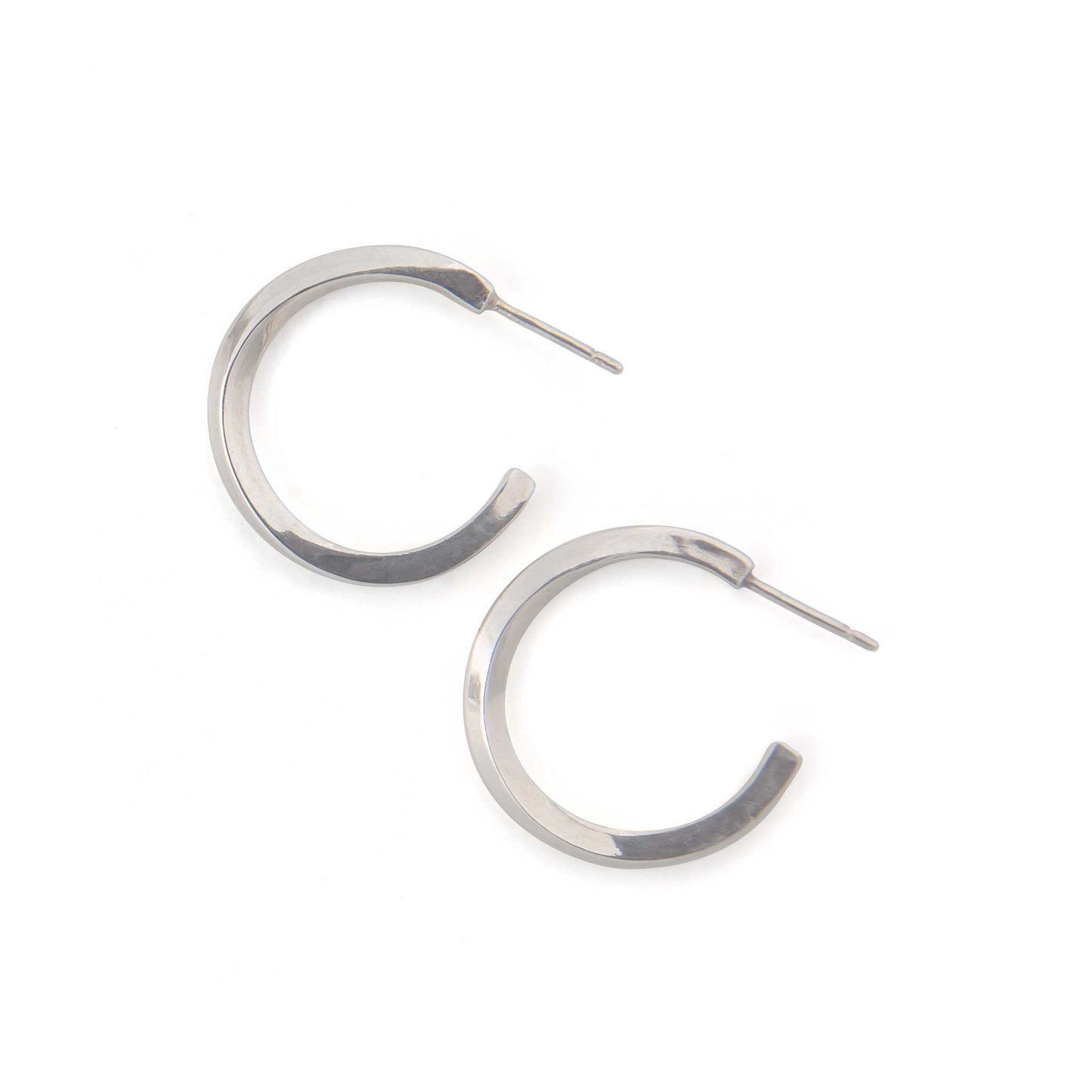 Square Twist Silver Hoop Earrings